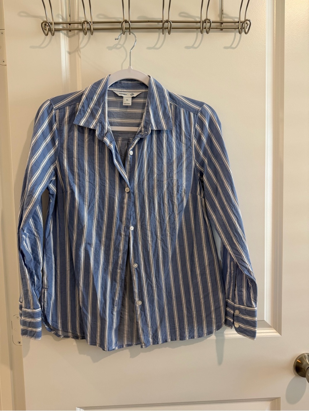 Old Navy Blue & White Striped Button-Down Shirt